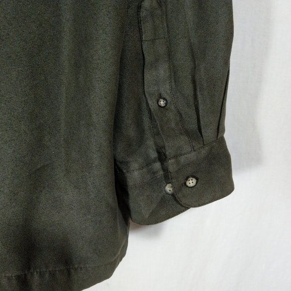 Men's Van Heusen Faux Suede Button Up Shirt EUC - Picture 5 of 6